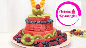 Erfrischend und lecker!hausgemachte, dicke sahne deckt eine saftige. Wassermelonen Torte Obsttorte Fitness Torte No Bake Christina Kyvranoglou Youtube