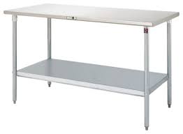 snless steel work table used as