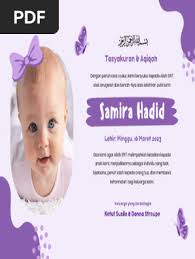 Ungu Lucu Sederhana Tasyakuran & Aqiqah Poster