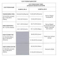 Disamping cuti penggal dan cuti pertengahan & akhir tahun, sekolah juga diperuntukkan cuti perayaan oleh kpm. Senarai Cuti Perayaan 2018 Kpm Kementerian Pendidikan Education Malaysia