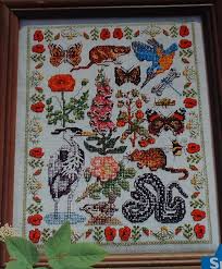 Summer Animal Birds Plants Insects Sampler Cross Sttich Chart