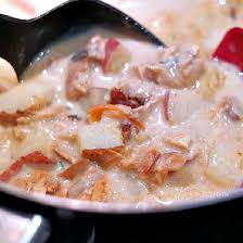 Slow Cooker Halibut And Potato Chowder Magic Skillet Recipe Halibut Recipes Pureed Food Recipes Halibut Chowder Recipe