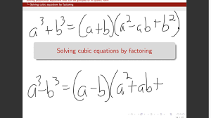 Sometimes the term biquadratic is used instead of quartic , but, usually, biquadratic function refers to a quadratic function of a square (or, equivalently, to the function defined by a quartic polynomial without terms of odd degree), having the form Precalc Intro To Solving Cubics By Factoring On Vimeo