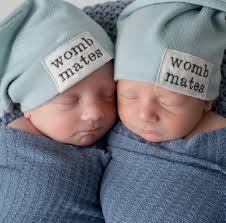 Newborn Slouch Beanie in Dusty Blue Sweater Knit