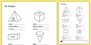 The kids will have to connect identical contours with help of lines. Properties Of 3d Shapes Worksheet Grade 1 Maths Resource