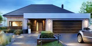 Die besten 25 bungalow bauen ideen auf pinterest bungalow haus. Fertighaus Bungalow Mit Garage Bungalow House Plans Modern House Facades Home Building Design