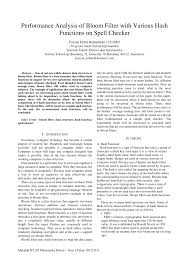 Makalah dan tugas sekolah sma. Pdf Performance Analysis Of Bloom Filter With Various Hash Functions On Spell Checker