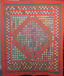 Over 70% new & buy it now; Boston Commons Vintage Pieced Quilt Green And Orange Palette Rectangular