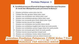 Jawaban penilaian pelajaran 2 pg halaman 105 penjaskes kelas 7 bastechinfo. Jawaban Penilaian Pelajaran 3 Pjok Kelas 7 Pg Halaman 157 Youtube