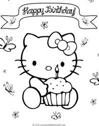 Hello kitty happy birthday coloring pages pinterest. Hello Kitty Birthday Coloring Pages To Print Printable Treats Com