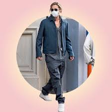 This brad pitt denim jacket for sale with free shipping worldwide. Brad Pitt Street Style Photo In Brussels Wearing Shades Of Blue