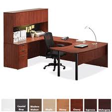 U shaped desks are perfect for those who need a lot of desk space. Performance Interior Curve Arc Top U Shaped Desk Hutch Set Dallas