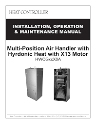 Multi Position Air Handler With Hyrdonic Heat With X13 Motor