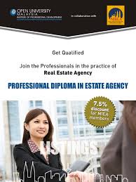 The brandlaureate brand leadership in real estate services. Oum Brochure Proffesional Diploma In Real Estate Agency Real Estate Appraisal Further Education