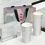 8oz 12oz 16oz Silver Color Hollow Double Wall Paper Cup with ...