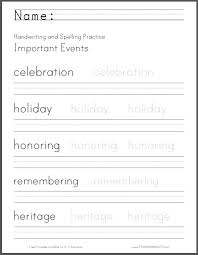 Important Events Handwriting Worksheet Student Handouts Handwriting Worksheets Spelling Practice Worksheets Spelling And Handwriting