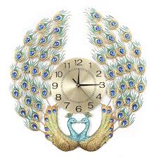 24hours accurate working and mute. 23 6 Peacock 3d Wall Clock Crystal Luxury Clock Creative Personality Modern Art Decorative Clock Mute Wall Watch Quartz Clock Large For Living Room Bedroom Office Walmart Com Walmart Com