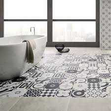 Black And White Porcelain Tile Floor Cementine Black And White Porcelain Deco Tile Arizona Tile Bathroom Trends Art Deco Tiles Art Deco Bathroom