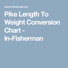 pike length to weight conversion chart in fisherman