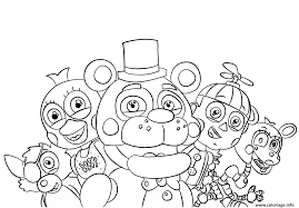 Coloriage Five Nights At Freddys All Characters Dessin FNAF à imprimer