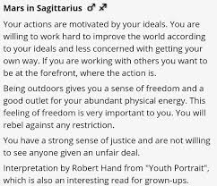 Adrian's Mars in Sagittarius Astrology