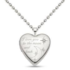 Diamond Accent I Love You To The Moon And Back Heart Locket In Sterling Silver Zales Diamond Crescent Moon Heart Locket Crescent Moon Necklace