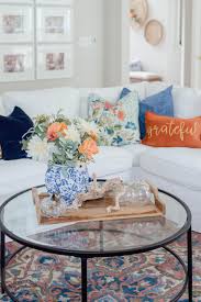 Blue And Orange Fall Home Tour Part 2 Video The Home I Create Fall Living Room Decor Blue And Orange Living Room Living Room Orange