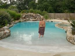 Pin By Leslie Cook On Shop Home Swimming Pool Landscaping Backyard Beach Beach Entry Pool