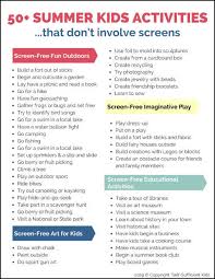 Get their creative juices flowing with this activity book designed for older children. 50 Screen Free Summer Activities For Kids