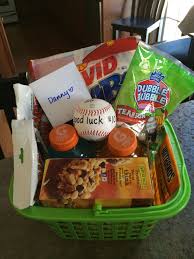 Good luck gifts when family or friends face a new challenge, give them a boost to see it through with good luck gifts. Baseball Tryouts Good Luck Basket 3 Baseball Boyfriend Baseball Gifts Diy Gifts For Boyfriend