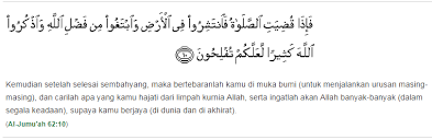 Ikhlas Dari Hatiku Ayat Al Quran Tentang Keperluan Berusaha Mencari Rezeki Allah Al Jumu Ah 62 10
