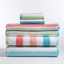 Buy caro home bath towels at macys.com! Caro Home Stripes 6 Piece Bath Towel In Karissa 6pc1128t11007 The Home Depot Striped Bath Towels Towel Set Caro Home