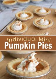 Mini Pumpkin Pies Recipe Individual Portions Of Pumpkin Pie That Can Also Be Frozen And Used At Mini Pumpkin Pies Recipe Easy Pie Recipes Pumpkin Tarts Recipe