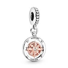 Ebay Ad Pandora Rose Club 2020 Compass Dangle Charm Sterling Silver S925 Ale 788590c01 Pandora Bracelet Charms Pandora Bracelet Pandora Jewelry