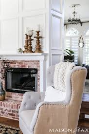 A brick fireplace is one of those items in a home that is highly coveted. Antique Brick And White Molding Fireplace Makeover Maison De Pax