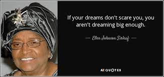 Dream big quote background with golden hand painted stripes. Ellen Johnson Sirleaf Quote If Your Dreams Don T Scare You You Aren T Dreaming Big