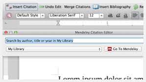 When you want to cite, select insert citation and a pop up will appear. 03 Inserting A Citation Mendeley