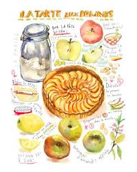 Latarte Aui Rommes In 2020 Watercolor Food French Apple Tart Food Illustrations