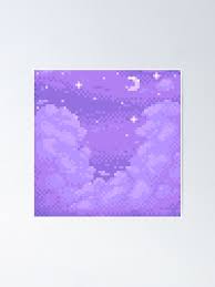 Select from 9679 premium purple night sky of the highest . Pixel Purple Night Sky Poster By Abitofkake Redbubble