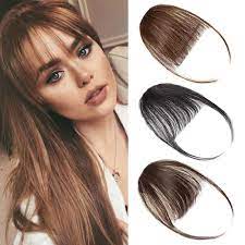 Measure and cut the length of the hair long enough to extend from the temple to press the glued side of the hair extension down the front side of the headband. Buy Front Bangs Extensions Clip In Bangs Hair Extensions Hair Clip On Bangs Natural Black Thin Hair Bangs Clip In Hairpieces For Women Online In Turkey B088gsr71j