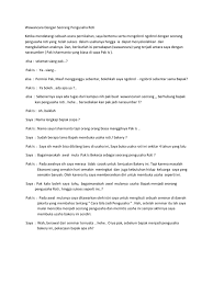 Pd akl laporan perubahan modal desember 2021. Contoh Percakapan Wawancara Dengan Pedagang Hal