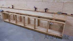 Workbench with wall storage woodworking plan, workshop & jigs workbenches workshop & jigs shop cabinets. Pony Wall Workbench Ana White