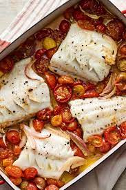 One Pan Roasted Fish With Cherry Tomatoes Recipe Recipe Cherry Tomato Recipes Roast Fish Nyt Cooking