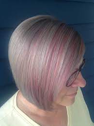 Candy Pink Highlights Silver Grey Hair Silver Grey Hair Pink Hair Highlights Grey Hair Modern