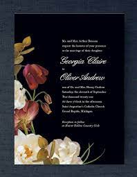 Moody Calligraphy Wedding Invitations Goth Wedding Invitations Hallowee Printable Wedding Invitations Vintage Wedding Invitations Flower Wedding Invitation