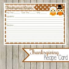 Thanksgiving Recipe Card Printable Printable Recipe Cards Recipe Cards Thanksgiving Planner
