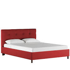 Williamsburg richmond full bed skirt in red. Skyline Furniture Roscoe Twin Tufted Platform Bed In Premier Red The Home Depot Canada