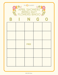 Dltk's crafts for kids april showers bring may flowers. Free Printable April Showers Bring May Flowers Bingo Pls Classes