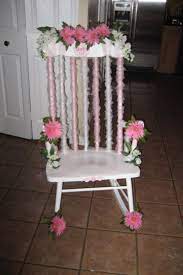 Baby Shower Decorated Rocking Chair Baby Shower Girl Diy Baby Shower Baby Rocking Chair