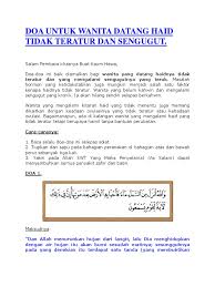 Doa Untuk Wanita Datang Haid Tidak Teratur Dan Sengugut